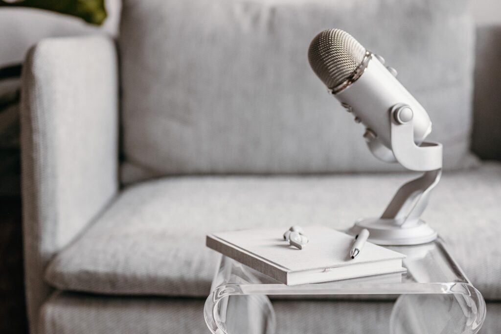 Podcast Content Repurposing Microphone Stock Photo